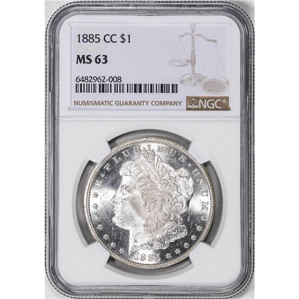 1885-CC $1 Morgan Silver Dollar Coin NGC MS63