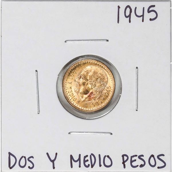 1945 Mexico Dos Y Medio Pesos Gold Coin