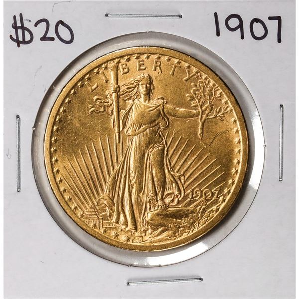 1907 $20 St. Gaudens Double Eagle Gold Coin