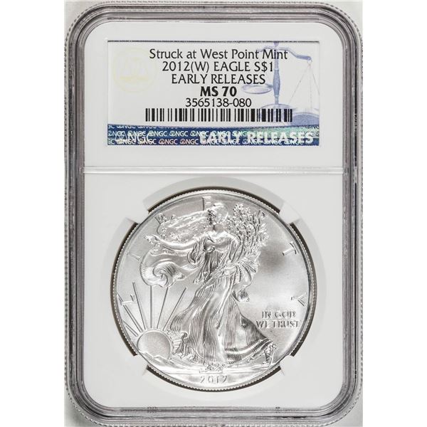 2012-(W) $1 American Silver Dollar Coin NGC MS70 Early Releases West Point Mint