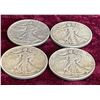 Image 2 : WALKING LIBERTY SILVER HALF DOLLAR - FOUR COINS