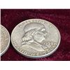 Image 14 : FRANKLIN SILVER HALF DOLLARS - THREE COINS