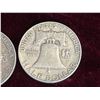 Image 16 : FRANKLIN SILVER HALF DOLLARS - THREE COINS