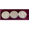 Image 1 : FRANKLIN SILVER HALF DOLLARS - THREE COINS