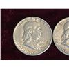Image 3 : FRANKLIN SILVER HALF DOLLARS - THREE COINS