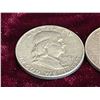 Image 4 : FRANKLIN SILVER HALF DOLLARS - THREE COINS