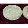 Image 5 : FRANKLIN SILVER HALF DOLLARS - THREE COINS