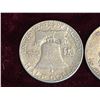 Image 6 : FRANKLIN SILVER HALF DOLLARS - THREE COINS