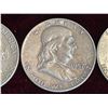 Image 8 : FRANKLIN SILVER HALF DOLLARS - THREE COINS