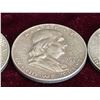 Image 9 : FRANKLIN SILVER HALF DOLLARS - THREE COINS