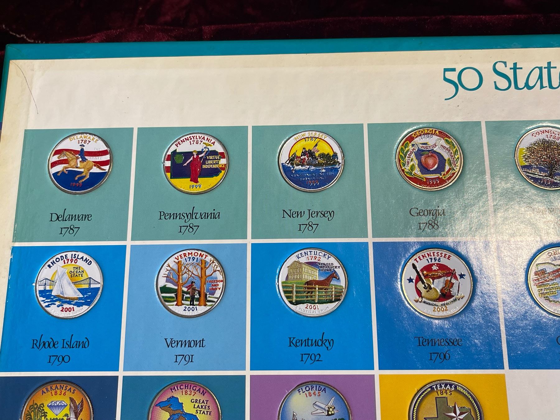 Quarters Colorized COLORIZED STATE QUARTERS - Cornerbids