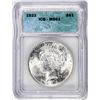 Image 1 : 1923 $1 Peace Silver Dollar Coin ICG MS61