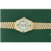 Image 4 : Rolex Ladies 18K Yellow Gold Diamond and Emerald President Wristwatch with Rolex Box