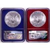 Image 2 : Lot of (2) 2021 Type 1 $1 American Silver Eagle Coins NGC MS69 FDOI Red & Blue Cores