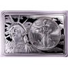 Image 1 : 1996 $1 American Silver Eagle Coin & 2oz Silver Bar Set