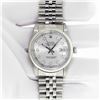 Image 3 : Rolex Men's Stainless Steel Silver Diamond Datejust Wristwatch