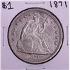 Image 1 : 1871 $1 Seated Liberty Silver Dollar Coin