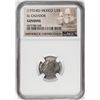 Image 1 : El Cazador Shipwreck (1772-83) Mexico 1/2 Real Silver Coin NGC Genuine w/ Story Card