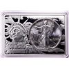 Image 1 : 1990 $1 American Silver Eagle Coin & 2oz Silver Bar Set