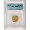 Image 1 : 1909 $2 1/2 Indian Head Quarter Eagle Gold Coin ICG MS61