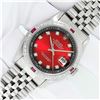 Image 3 : Rolex Ladies Stainless Steel Diamond and Ruby Datejust Wristwatch