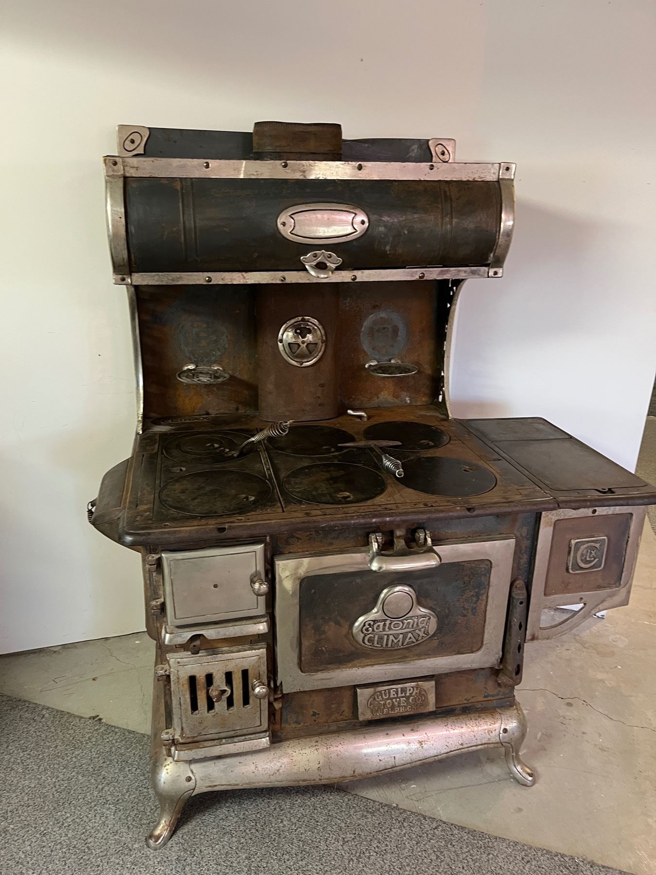Vintage Eatona Climax Stove Guelph Co. Sunrise Estate Services Ltd