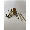 Image 1 : Brass like candle holder & accessories