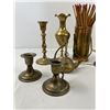 Image 2 : Brass like candle holder & accessories