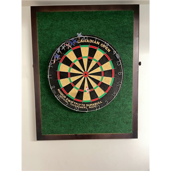 Dart board with backing 