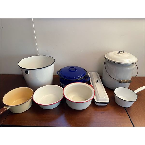 Vintage enamelware lot