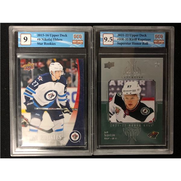 GCG HIGH GRADE NHL STAR AND ROOKIE CARD LOT