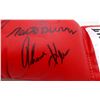 Image 2 : BOXINGN GREATS EVERALST BOXING GLOVE SIGNED BY 4(SUGAR RAY, HEARNS,DURAN?) PSA