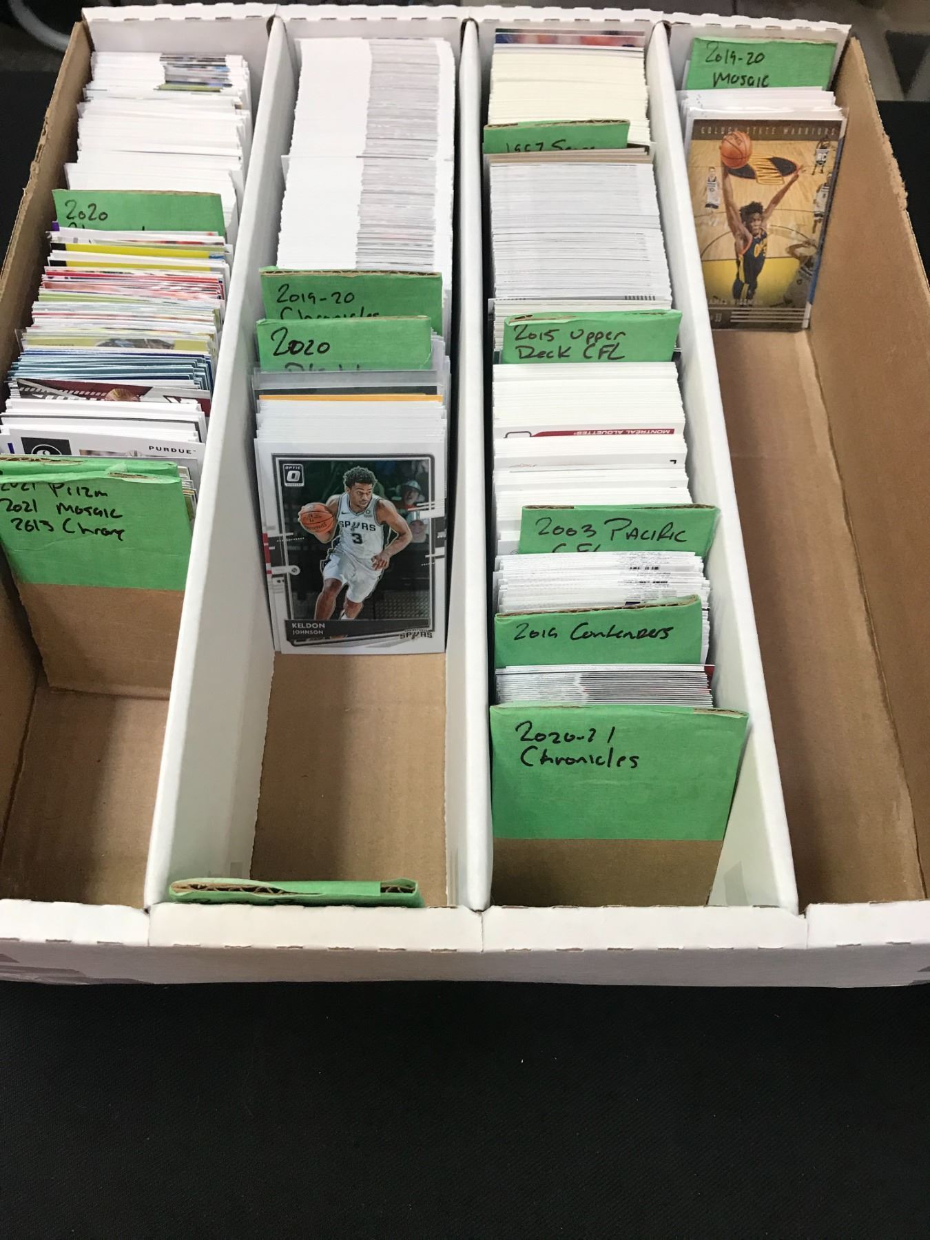 3000 Count Box 3000 COUNT BOX OF VARIOUS SPORTS CARDS (ROOKIE AND INSERTS INCLUDED)