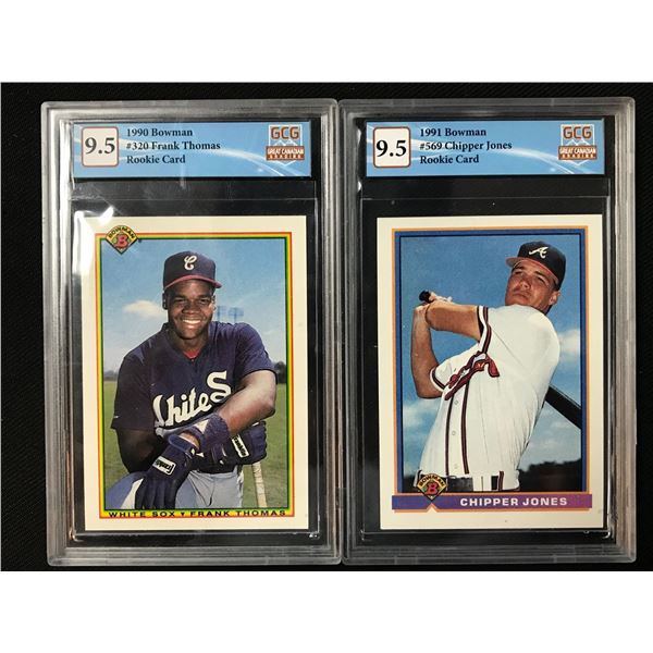 FRANK THOMAS AND CHIPPER JONES GRADED ROOKIE CARD LOT