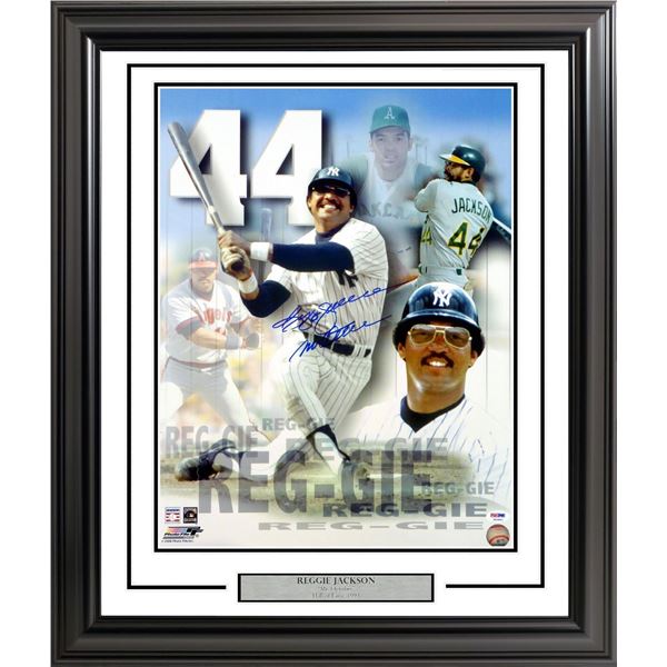 REGGIE JACKSON SIGNED AND CUSTOM FRAMED DISPLAY (BECKETT COA)