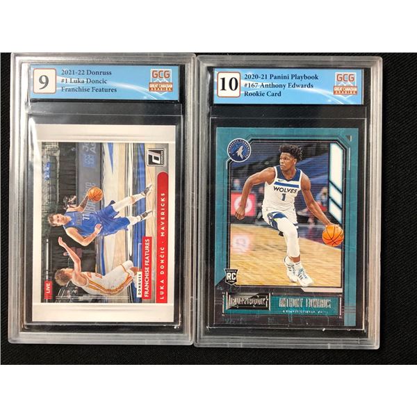 GCG HIGH GRADE NBA INSERT CARD LOT (DONCIC/EDWARDS)