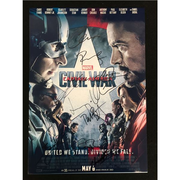 MARVEL CAPTAIN AMERICA CIVIL WAR CAST SIGNED 8 X 10 (RA COA)