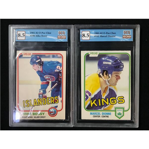 1981-82 OPC CARD LOT DIONNE/BOSSY (GCG 8.5)