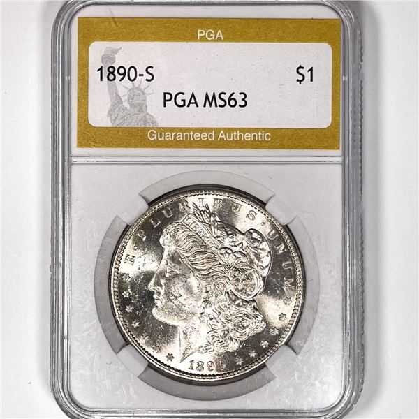 1890-S Morgan Silver Dollar PGA-MS63