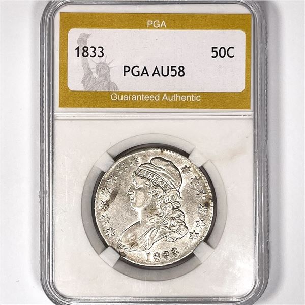 1833 Capped Bust Half Dollar PGA-AU58