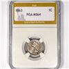 Image 1 : 1863 Indian Head Cent PGA-MS64