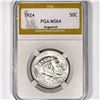 1924 Huguenot Half Dollar PGA-MS64