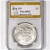 Image 1 : 1878 7TF Morgan Silver Dollar PGA-MS62 Rev of 79