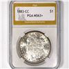 Image 1 : 1883-CC Morgan Silver Dollar PGA-MS63+