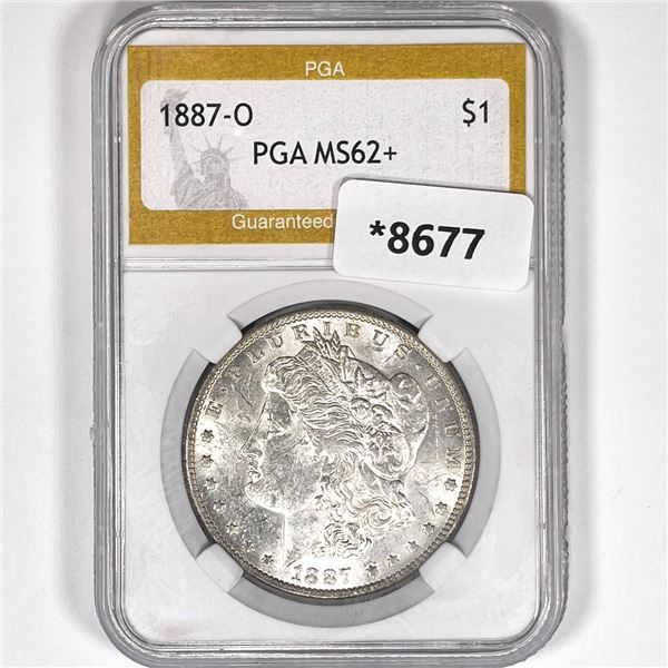 1887-O Morgan Silver Dollar PGA-MS62+