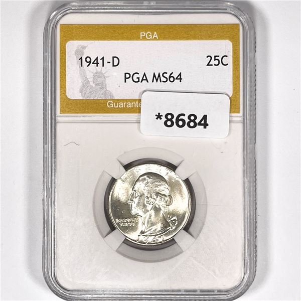 1941-D Washington Silver Quarter PGA-MS64