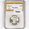 Image 1 : 1941-D Washington Silver Quarter PGA-MS64