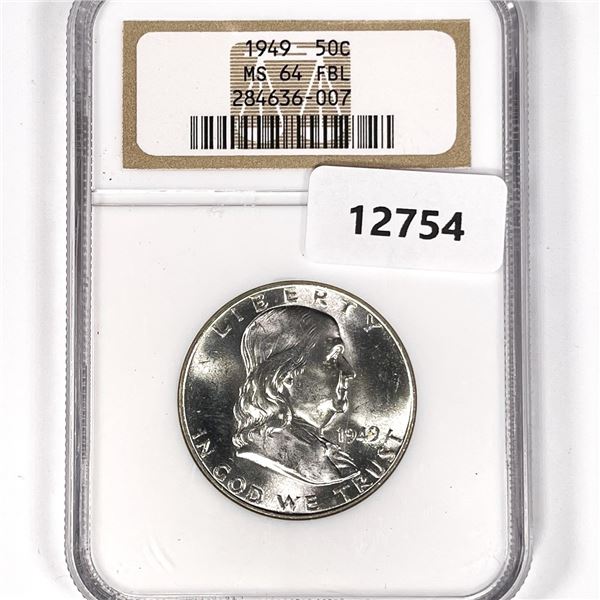 1949 Franklin Half Dollar NGC-MS64 FBL