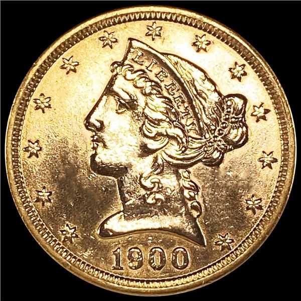1900 $5 Gold Half Eagle UNCIRCULATED