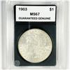 Image 1 : 1903 Morgan Silver Dollar GG-MS67